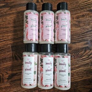 6 Love Beauty & Planet Murumuru Butter & Rose Shampoo‎ & Conditioner Set 13.5 Oz
